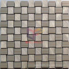 Gold Color Aluminium Mix Beige Weave Shape Mosaic Tiles (CFA78)